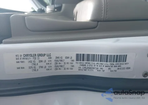 2013 Jeep Grand Cherokee Laredo z USA, uszkodzony, nr VIN 1C4RJEAG6DC647164